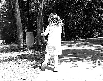 Running girl and dog (~1998).